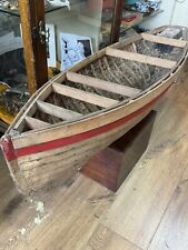 Victorian Large Model Scratch Built Fishing Sail Boat Hull Wooden Antique picture