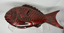 VINTAGE JAPANESE KAMAKRUA LACQUERWARE SCULPTURE FISH w/LID picture