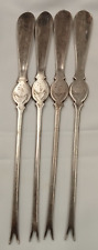 Vintage 4 Silver Plated Walker & Hall Boat & Fish  Decorated Lobster Crab Picks picture