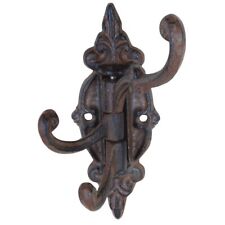 Cast Iron Vintage Antique Victorian Swing Arm Swivel Wall Hook Hall Tree 3 Hooks picture