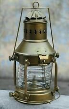 Nautical Marine Brass Boat Light Antique Hanging Oil Lamp Ship Anchor Lantern picture