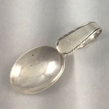 Silver Stream by Manchester Sterling Curved Handle Baby Spoon- Mono Billy picture
