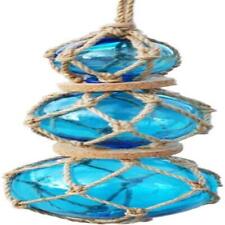 Glass Fishing Floats Aqua Japanese Floats Strand Nautical Rope Ball with Cork picture