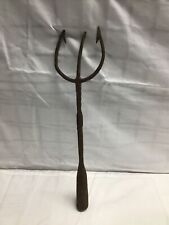 Antique Ice Fishing Eel Spear Hand Forged Iron 3 Barb 4.5 By 15.5 Inches picture
