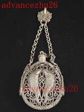 Collection Old Chinese Tibet Silver Carving Auspicious Fish Pendant Decoration picture
