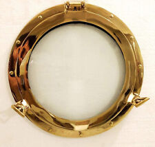 Christmas 17 inches Canal Boat Porthole Window Glass Gold Finish Ship Window Wal picture
