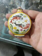 Exquisite Old Chinese copper Cloisonne Hand Painted fish snuff bottle 6158 picture