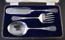 Antique IRISH SILVER PLATED SALAD/FISH SET~SPOON FORK KNIFE~THOMAS McLELLAN picture