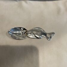 Collectors Rare A Straus Sterling Silver Baby Spoon  Fish Bubble Cute Gift picture