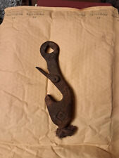 ANTIQUE.CAST IRON CHAIN HOOK WITH BRUSH ON THE END picture