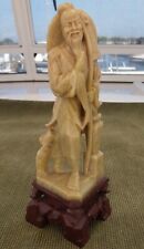 Antique Chinese Soapstone Carving Fisherman Figure Figurine 8