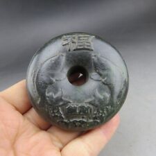 China old  jade,Hongshan culture,Black magnet,jade,fish,choi,pendant F482 picture