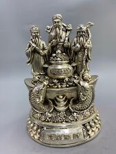home decor bronze silver plating fengshui wealth fish fuloushou three luck gods picture