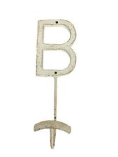 Metal initial “B” Coat hat hook wall mount vintage 1673 Rustic Organize Decor picture