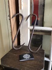 Pair of Antique S Shaped wrought Iron Meat Hooks Butchers Shop picture
