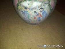 large antique Asian Chinese porcelain fish bowl famille rose  planter Koi picture