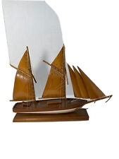 Vintage Wooden Fishing Schooner Model-Handmade-Wood Sails-20â€�x15â€�x3.5â€� picture
