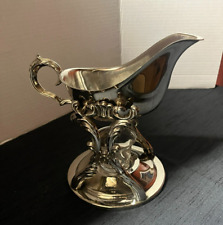 Vintage F.B. ROGERS SILVER Plated Tilting Gravy Boat with Candle Warmer Stand picture