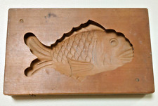 Japanese Kashigata Wood Cake Mold Sea Bream Fish 鯛 Hand Carved Vintage 01-1 picture