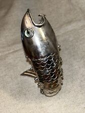 Articulated Fish Silver Plated Bottle Opener Vintage picture