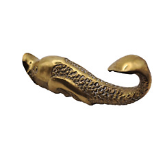 F. Abela & Sons handcrafted Small Brass Fish Paperweight/Ornament 4.25''x1.25'' picture