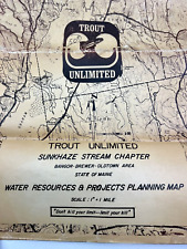 Vintage Trout Unlimited SUNKHAZE STREAM CHAPTER BANGOR BREWER OLDTOWN MAINE Map picture