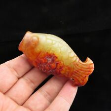 China,old jade,collectibles,manual sculpture,jade,fish,pendant E(716) picture