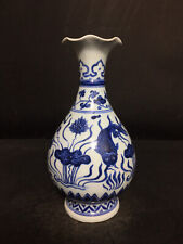 Chinese Blue&white Porcelain HandPainted Exquisite Fish algae pattern Vase 19610 picture