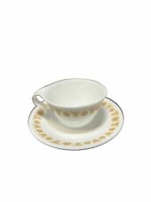 Corelle by Corning Butterfly Gold Coffee Cup w Hook Handle and Saucer picture