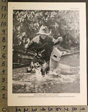 1928 FISHING BROOK TROUT PENNSYLVANIA STREAM SPORT MEN INSERT PHOTO PRINT 30130 picture