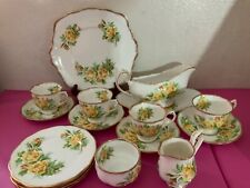17 Royal Albert Yellow Tea Rose Cup & Saucer Gravy Boat Bread Plates Cake Dish picture