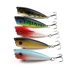 5PCS Lot 6cm/6.3g Crankbaits Topwater Popper Fishing Lures Bass Hard Bait Tackle picture