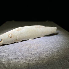 Old Chinese Hetian Jade Carving Dynasty Palace fish Statue picture