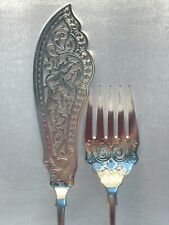 Silver Plate FISH SERVING SET Server Very Large Original 13 1/4 Inches Gorgeous picture