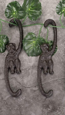 Cast Iron Monkey Hook S Plant Hanger Black 8” Long LOT/2 picture