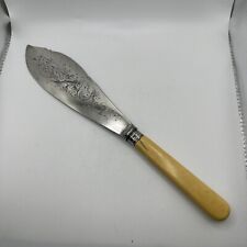Antique English Sterling Silver & Silver Plated Fish Knife With Bakelite Handle picture