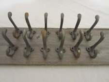 Antique Metal Wall Hooks Dog Leashes Garage Coat Hat Towel Hangings Set of 10 picture