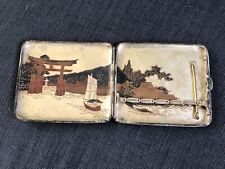 Sterling Silver Mixed Metal Japanese Mt Fuji Cigarette Case - Boat ðŸ”¥ W/ Spoon picture