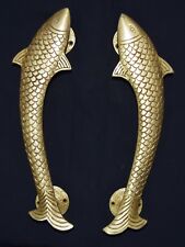 Golden Fish Shape Brass Door Handle Handmade Australian Culture Door Handles Dec picture