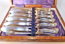 JGG John George Graves Sheffield England CS Silver 12 pc Fish Set in Fitted Box picture