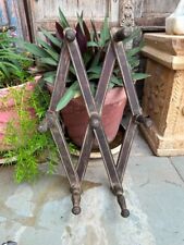 Antique Old Wooden Hand Crafted Wall Hanging Fixing Folding Cloth Hanger picture