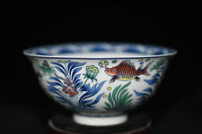 Fine Chinese Hand-painted Fish porcelain Bowls Qianlong Mark a680 picture