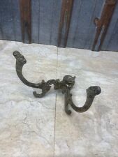 ANTIQUE CAST IRON HALL TREE DECORATIVE DOUBLE HAT COAT HOOK RECLAIMED SALVAGED picture