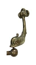 Curtain Rod Victorian Brass Chinese Koi Fish Rare Hand Towel Bar Antique Ornate picture