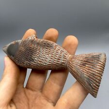 Museum Quality Unique Ancient Bactrain Roman Fish Stone Carved Large Amulet picture
