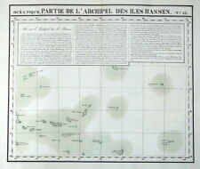 BASS ISLANDS, FRENCH POLYNESIA, PACIFIC OCEAN, VANDERMAELEN  antique map 1827 picture