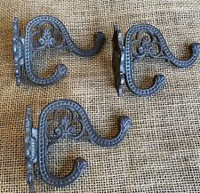 3 Antique Vintage Iron Ornate Eastlake Victorian Coat Hooks Russell & Erwin picture
