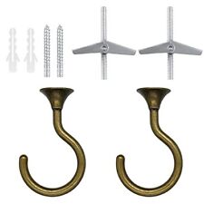Swag Hook Heavy Duty Ceiling Hook with Hardware for Ceiling 2 Antique Brass picture