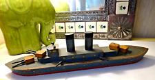 Antique TILLICUM Wooden  toy CALIFORNIA Toy Boat Model Ship 1930s Flat Bottom picture