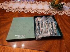 Vintage Sheffield Silver Plated Fish Eaters Set In Original Box 6 Forks And... picture